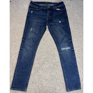Forever‎ 21 Slim Fit Mens Jeans Sz 32 Stretch Distressed